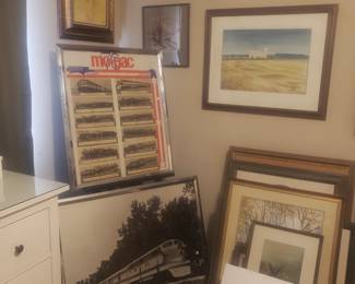 Two vintage framed posters believed to have come from the Newton train station. 