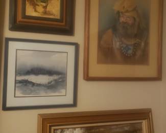 Originals and prints... some valued for less than you could buy the frame.