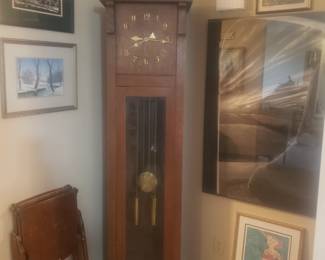 Beautiful 1920's grandfather clock and several Bethany Artists.