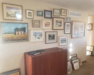 Cherry wood cabinet with tambour doors. Looks to be craftsman made with dovetail corners and a mid-century flair.