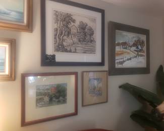 Sandzen's Old Mill and an Original painting by R. Bolton Smith. 