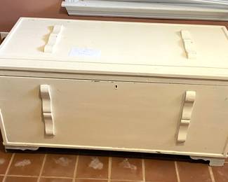 Antique painted cedar chest