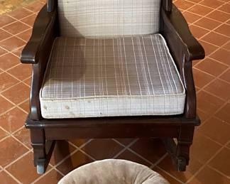 Vintage rocker and footstool 
