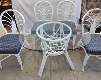 Bamboo Glass Top Dinette Set