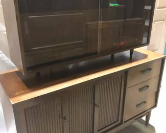 MCM Buffet/ Credenza and Glass Door Cabinet