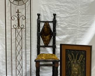 Jacobean Narrow High Diamond Back Chair w/ Velvet & more