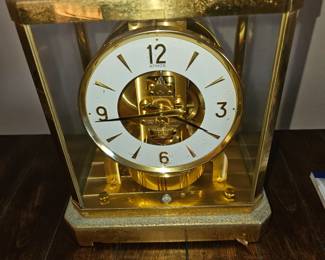 Rare Jaeger Le Coultre' French Desk Clock in Brass