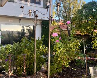 Insanely cool MCM tall metal candelabra 