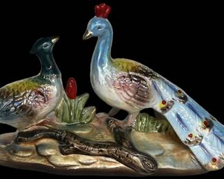 Iridescent Peacock Figurine