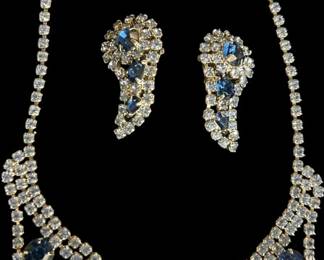 Rhineston Necklace Earrings Set