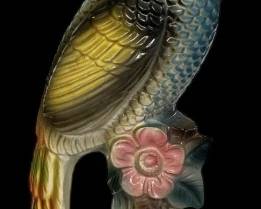 Vibrant Ceramic Peacock Figurine