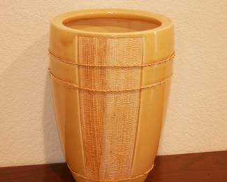 Ceramic Yellow Pot w/Textured Sections