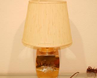 Etched Brass Asian-Style Table Lamp