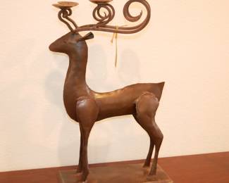 World Market Sculpted Wrought Iron Deer Candle Holder
