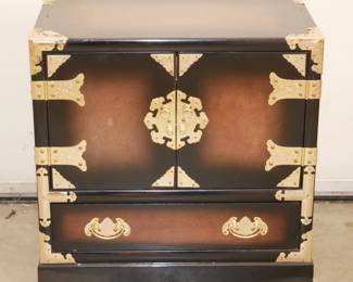 Chinoiserie Jewelry Armoire w/Brass Embellishments & 4 Drawers