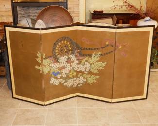 4-Panel Hand Painted Folding Screen