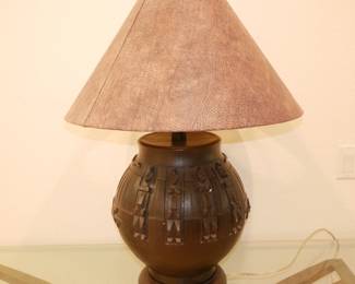 Large Figural Sculptural Relief Table Lamp by Casual Lamps