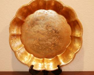 Decorative Gold Plate w/Stand