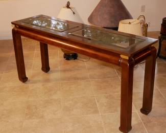 Ming Style Console Table w/Glass Top