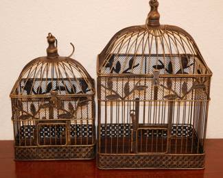 Pair of Decorative Metal Bird Cages