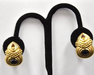 BULGARI STYLE 18KT GOLD EARRINGS 