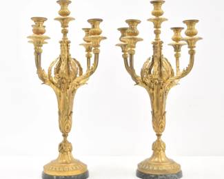 FRENCH BRONZE CANDELABRAS 