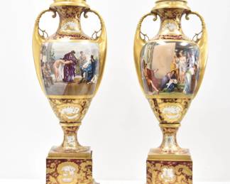 PALATIAL ROYAL VIENNA COVERED URNS 