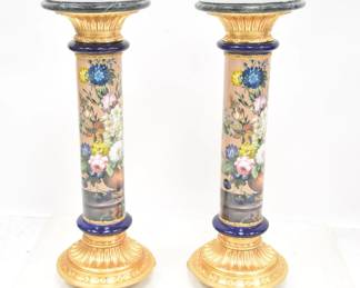 (Pr) BRONZE MOUNTED PEDESTALS 