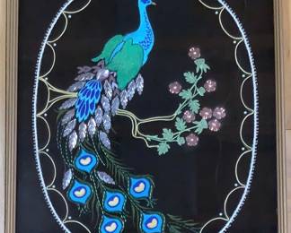 1970s Embroidered Peacock