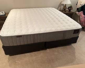 Stearns and Foster like new King mattress set and frame