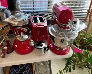 Kitchen Aid Mixer, Toaster, rice cooker, griddle, tea pot