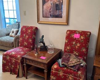 Set of 4 custom upholstered parsons chairs