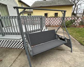 Patio swing canopy included stored in garage