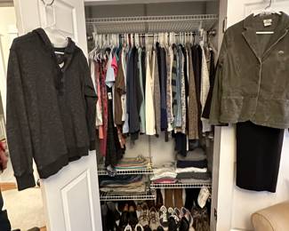 Women’s clothing small/medium                                           
Shoes size 8