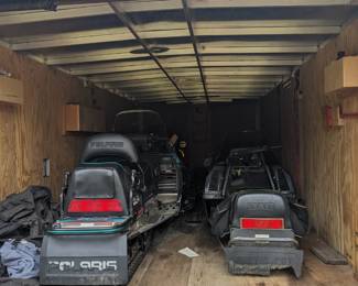 Trailer & (4) Snowmobiles Sold Together (Snowmobiles do not run. The carburetors need to bee cleaned. The last time they were used was 2006)