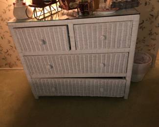 Wicker Dresser with Mirror part of Wicker Bedroom Set