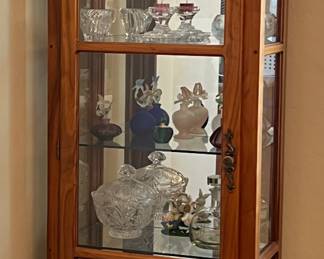 Curio Cabinet x 2, Waterford Crystal and Cut Glass