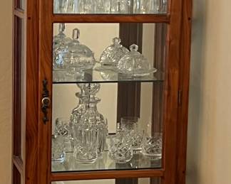 Curio Cabinet x 2, Waterford Crystal and Cut Glass