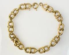 9.2 Grams Fine 18K Yellow Gold Link 8.25 Hollow Bracelet
