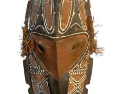 Vintage Africa Papua New Guinea Carved Wood Wall Mask
