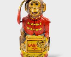 Vintage J. Chein Tin Toy Tipping Hat Monkey Piggy Still Bank
