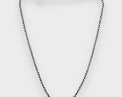 David Yurman Sterling Silver Chain Necklace W/ Gold Charm 24 Long
