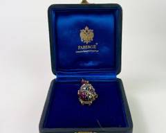 Fantastic Fine Faberge By Victor Mayer Enamel Egg Butterfly Locket 18 Inch Necklace In Original Box
