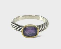 David Yurman Sterling Silver & 14K Gold Ring Size 9
