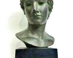 Fantastic 16"HIGH 1955 Vintage Alva Studio Apollo Bust Museum Replica Heavy Stone Sculpture with painted patina
