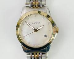 Fine GUCCI G-Timeless Mother Of Pearl Diamond Quartz Wristwatch Ref. YA126513
