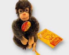 Vintage Mini Steiff Jocko Sitting Monkey With Original Tag
