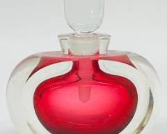 Vintage Carl Erickson Red Signed Art Glass 35/850 Vanity Perfume Bottle
