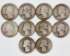 10 1930s Washington Quarters Including Two Rare 1934 Examples
