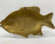 Vintage Brass Figural fish serving plate
